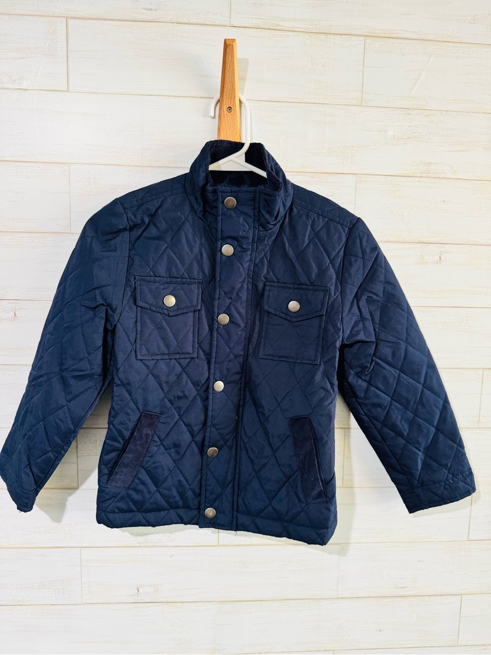 Kids Quilted Navy Blue Jacket - Classic Winter Coat